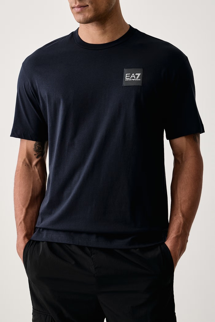 T-shirt męski bawełniany EA7 Emporio Armani AF17789.7M002226 granatowy