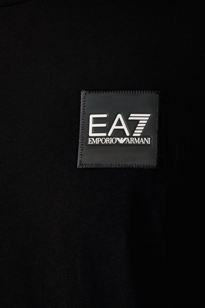 T-shirt męski bawełniany EA7 Emporio Armani czarny AF17789.7M002226
