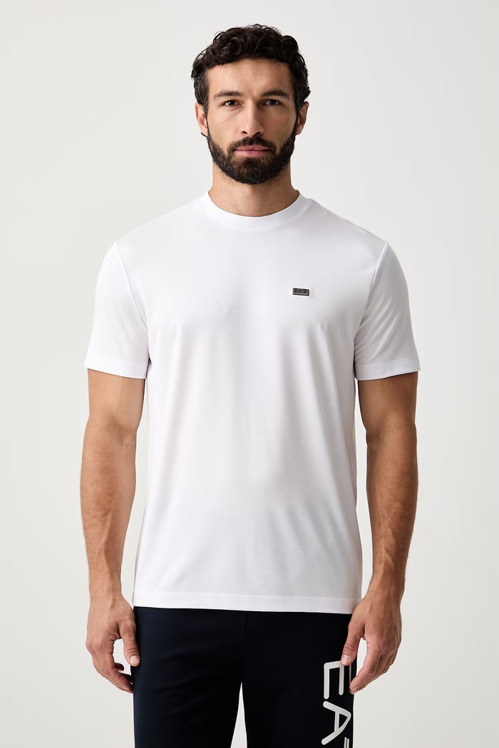 EA7 Emporio Armani T-shirt męski z modalem biały AF13862.7M002096