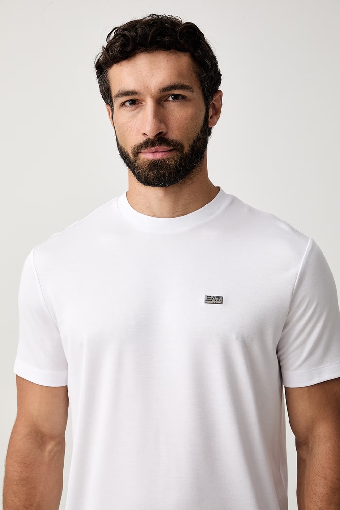 EA7 Emporio Armani T-shirt męski z modalem biały AF13862.7M002096