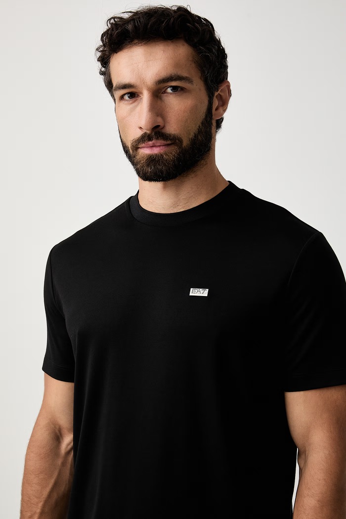 EA7 Emporio Armani T-shirt męski z modalem czarny AF13862.7M002096