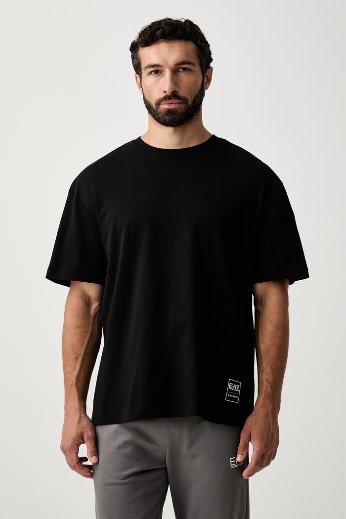 Odzież EA7 Emporio Armani T-shirt męski bawełniany AF10441.7M002107 czarny