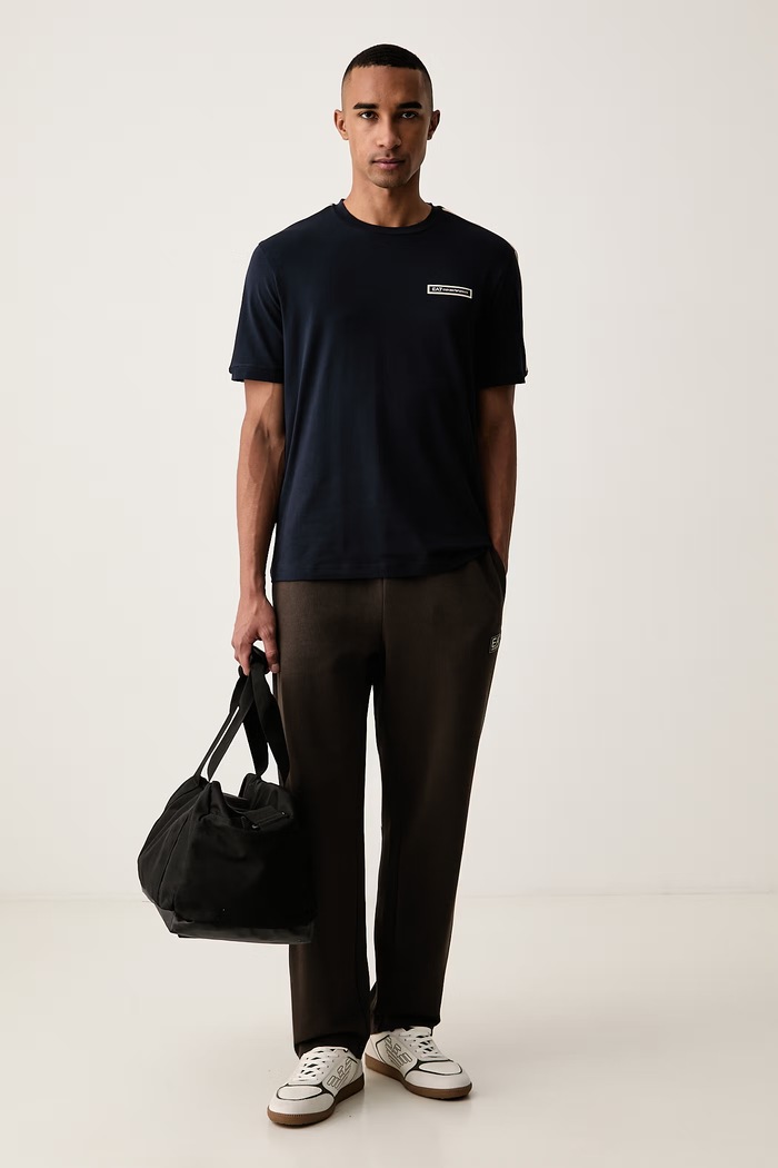 EA7 Emporio Armani t-shirt ανδρικό βαμβακερό με ελαστάν AF10373.7M002189 σκούρο μπλε AW26