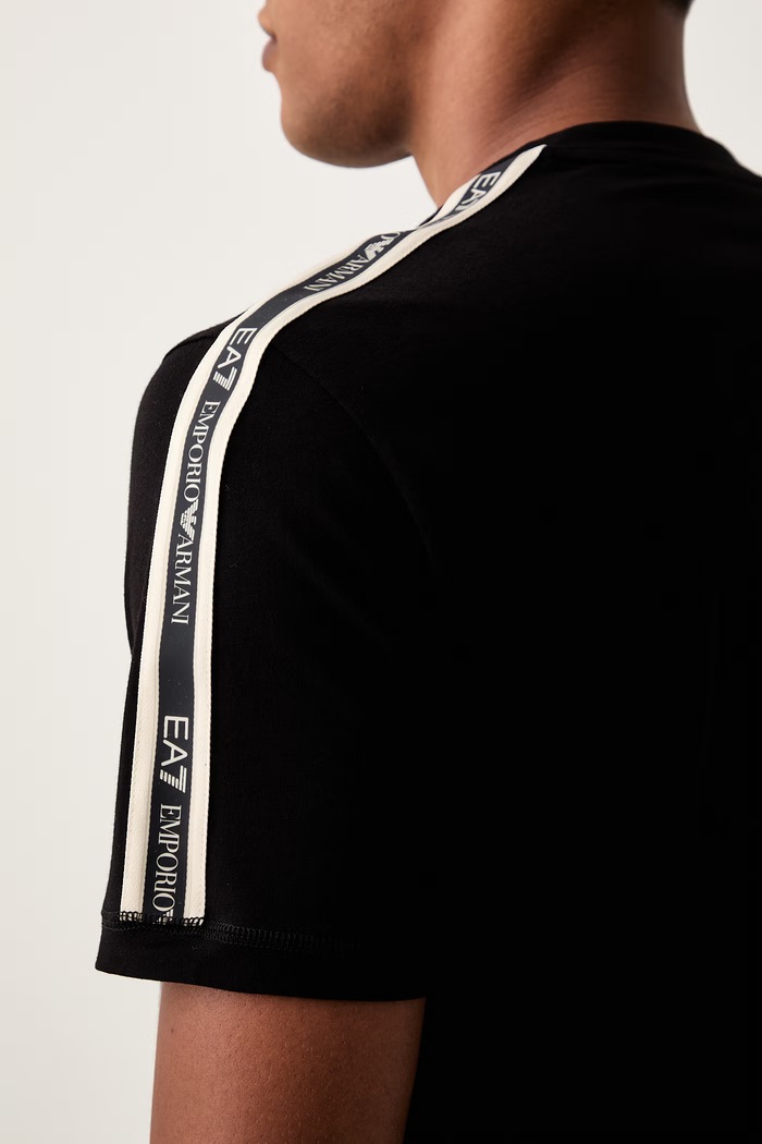 EA7 Emporio Armani T-shirt męski bawełniany z elastanem AF10373.7M002189 czarny