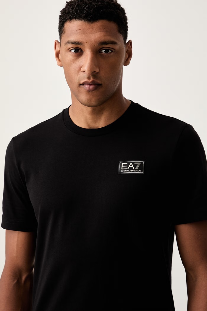 EA7 Emporio Armani T-shirt męski bawełniany czarny AF13741.7M002229