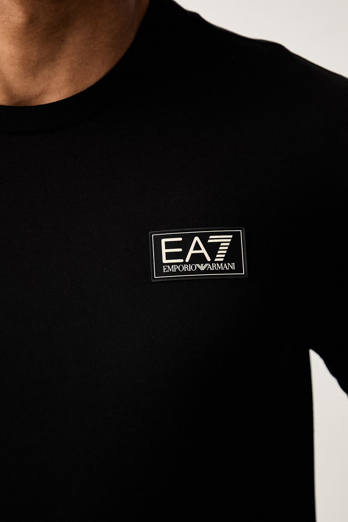 EA7 Emporio Armani T-shirt męski bawełniany AF13741.7M002229 czarny