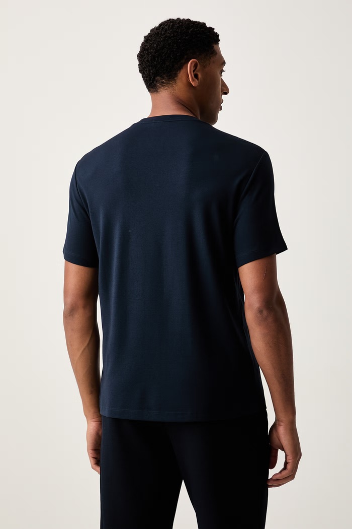 Odzież EA7 Emporio Armani T-shirt męski z wiskozą AF13739.7M002238 granatowy