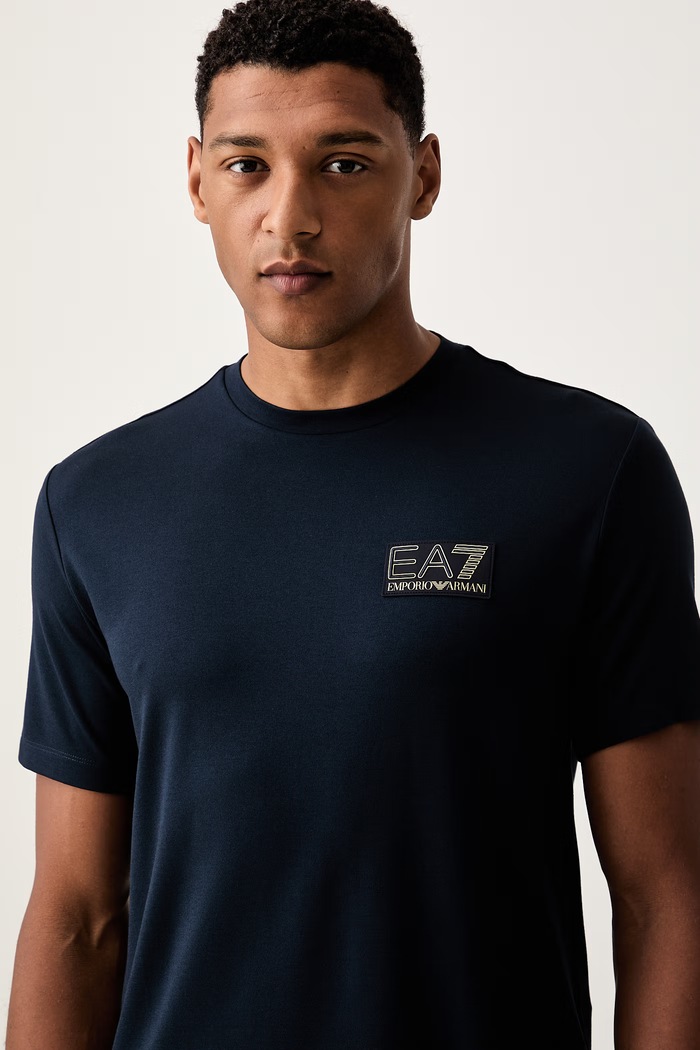 EA7 Emporio Armani T-shirt męski z wiskozą granatowy AF13739.7M002238