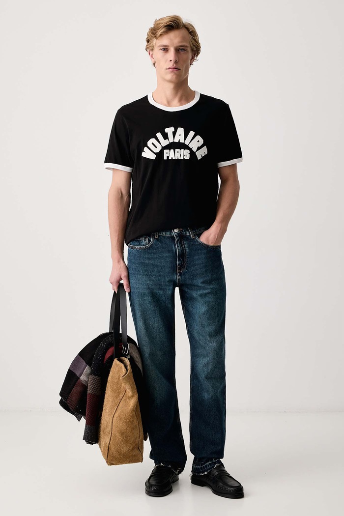 Zadig&Voltaire Majica za muškarce od pamuka WOODY JMTS01803 crna AW26