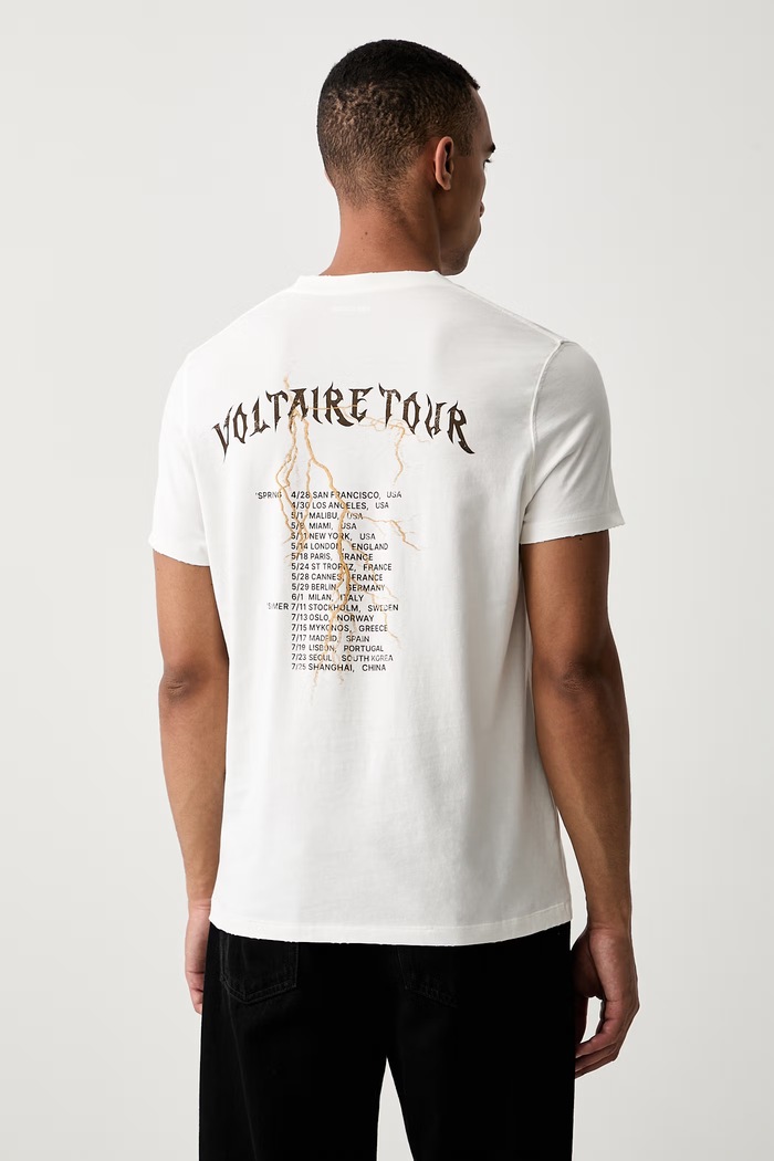 Ρούχα Zadig&Voltaire t-shirt ανδρικό βαμβακερό JIMMY JMTS00631 μπεζ