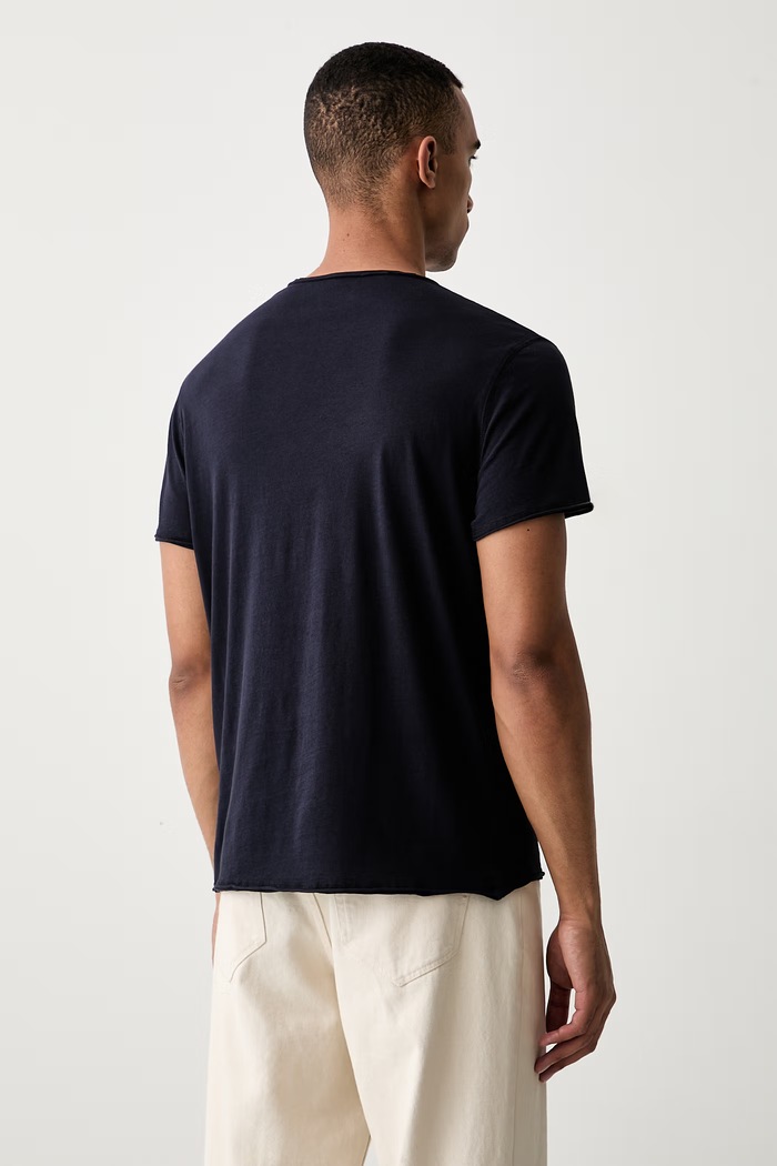 Odzież Zadig&Voltaire T-shirt męski bawełniany MONASTIR JMTN01642 granatowy
