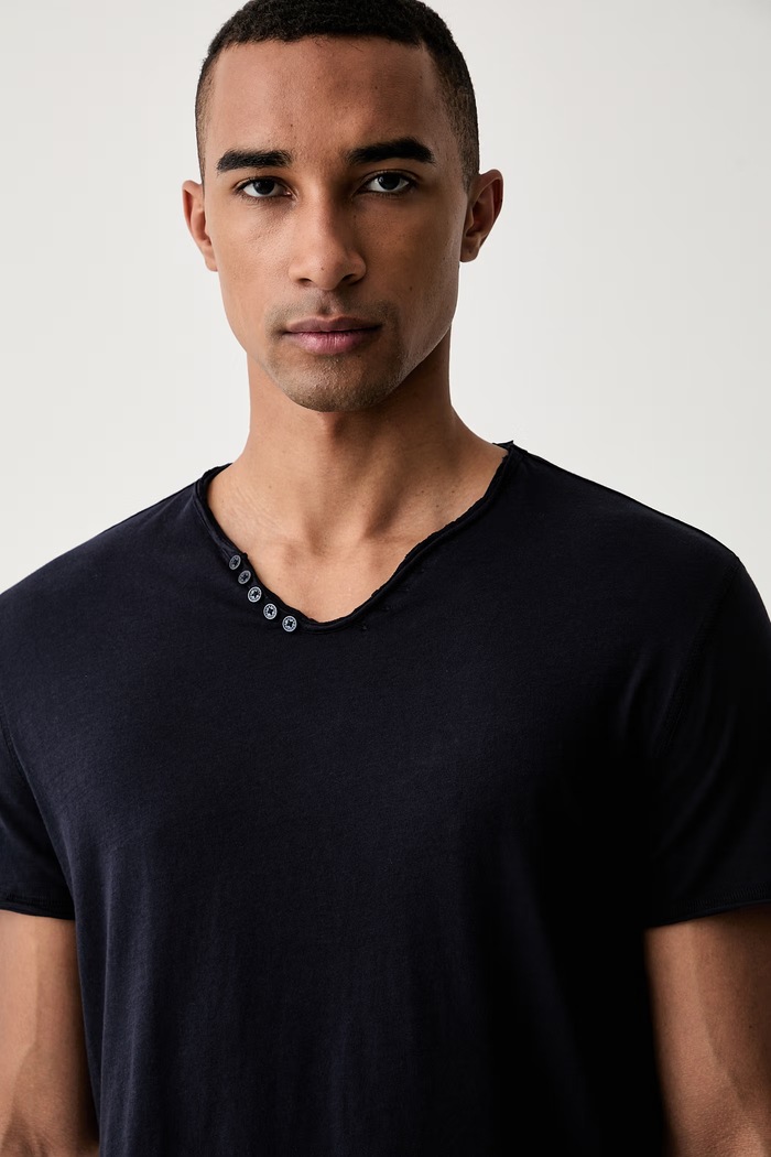 Zadig&Voltaire T-shirt męski bawełniany MONASTIR granatowy JMTN01642