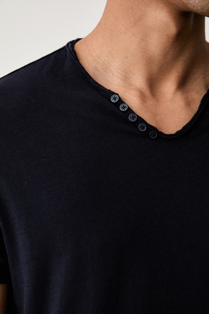 Zadig&Voltaire T-shirt męski bawełniany MONASTIR JMTN01642 granatowy