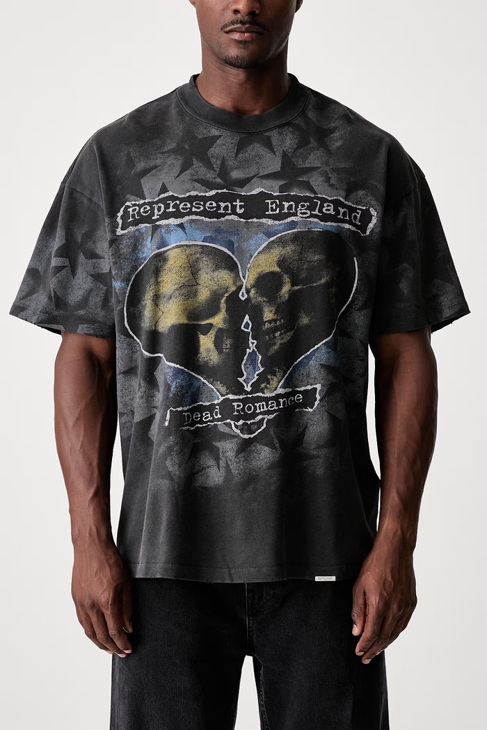 Represent T-shirt bawełniany męski MLM101190 czarny