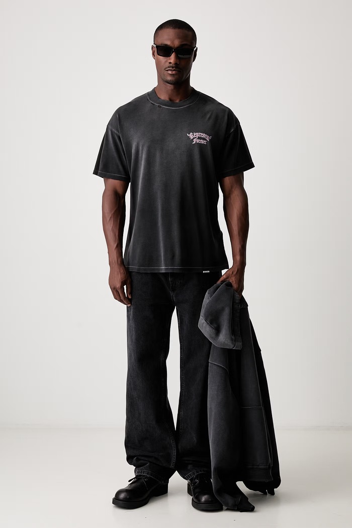 Represent T-shirt bawełniany męski MLM101189 czarny AW26