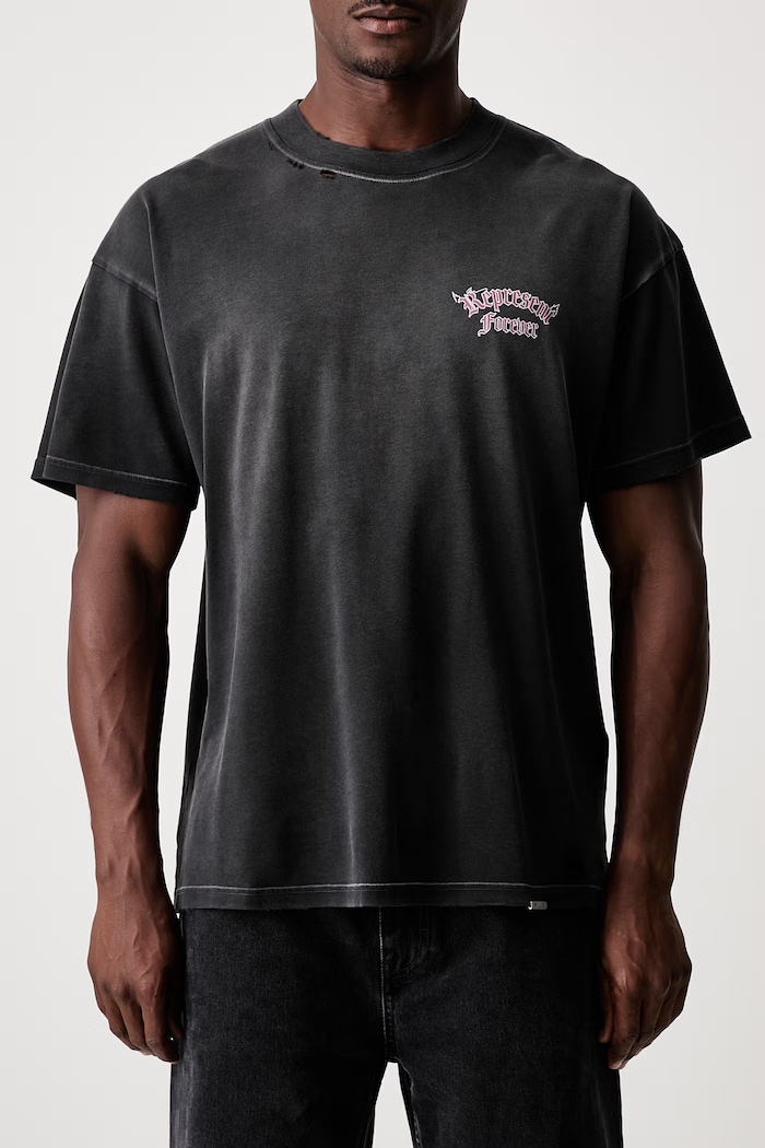 Represent T-shirt bawełniany męski MLM101189 czarny