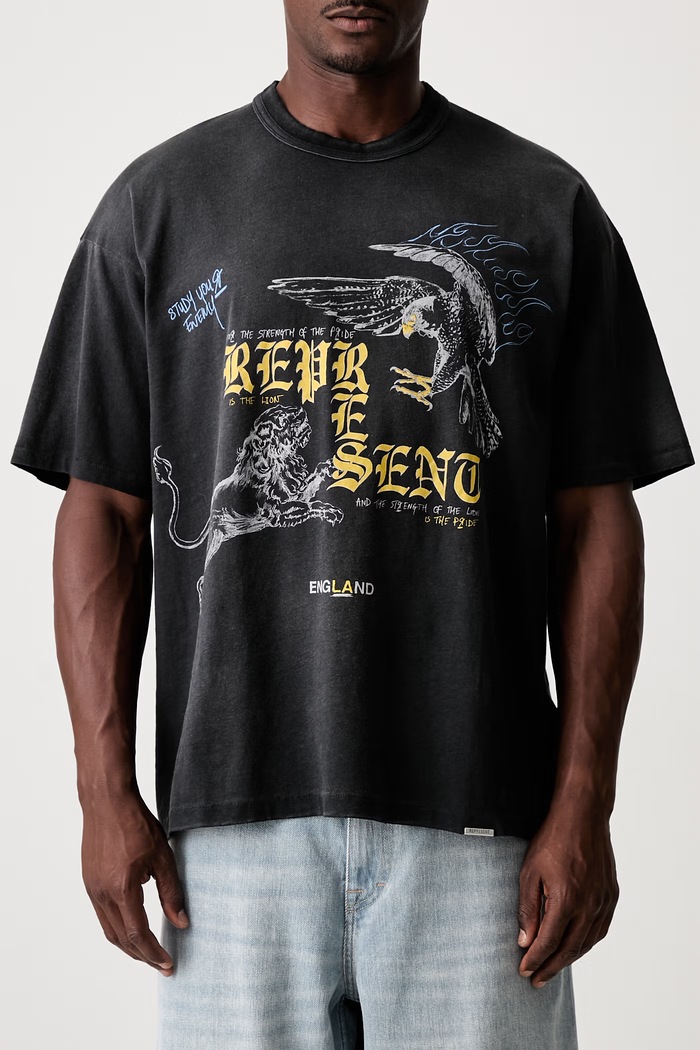 Represent T-shirt z bawełną męski MLM101188 czarny