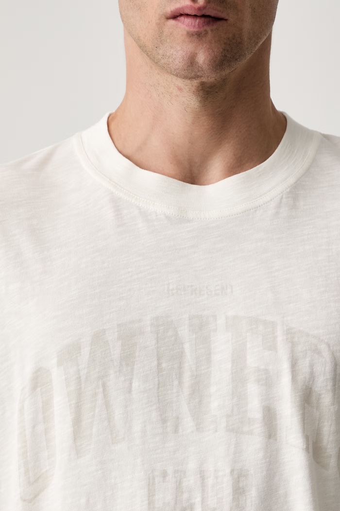 T-shirt bawełniany męski OCM100047 beżowy