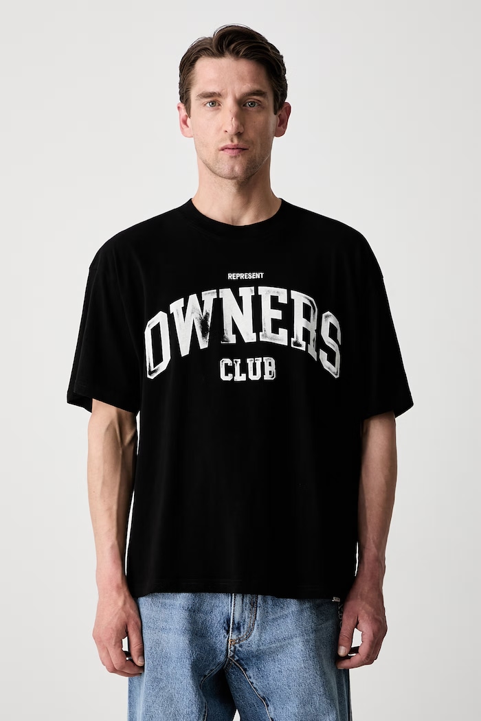 T-shirt bawełniany męski czarny OCM100047