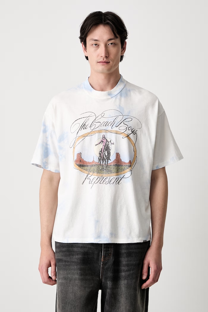 T-shirt z bawełną męski niebieski MLM101226