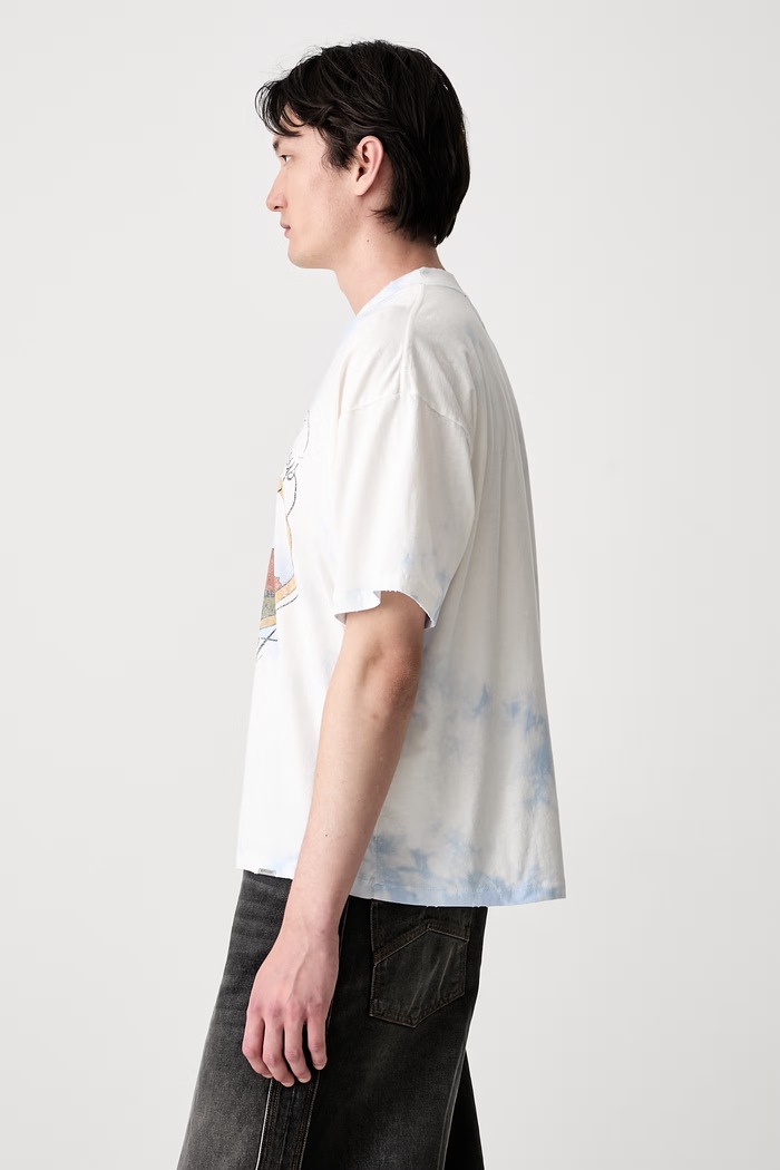 T-shirt z bawełną męski MLM101226 niebieski AW26