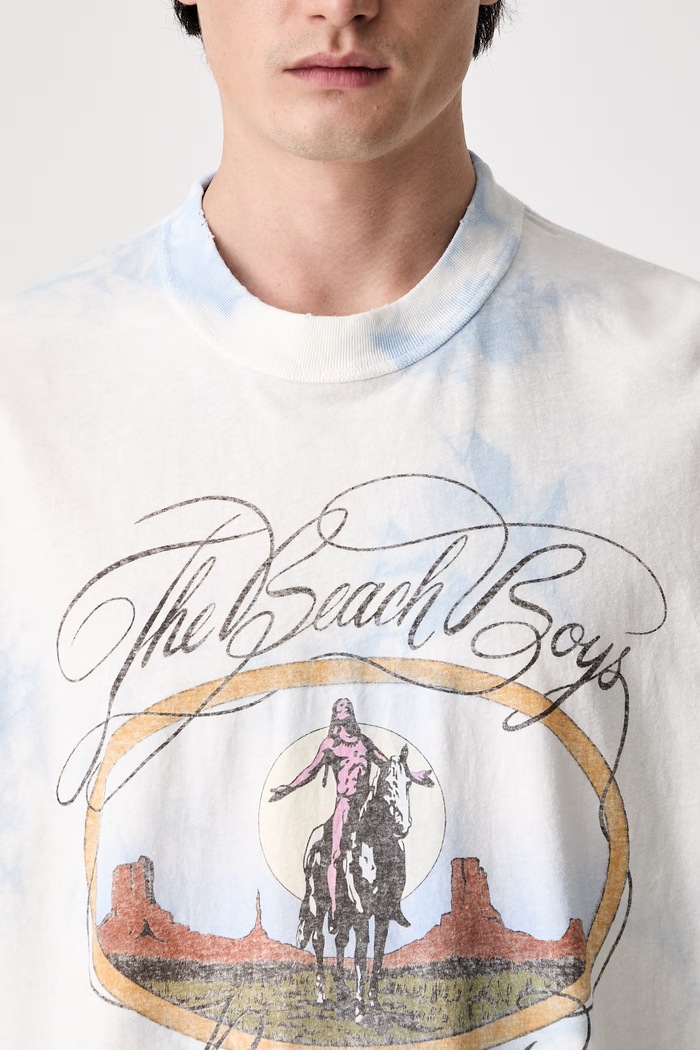 T-shirt z bawełną męski MLM101226 niebieski