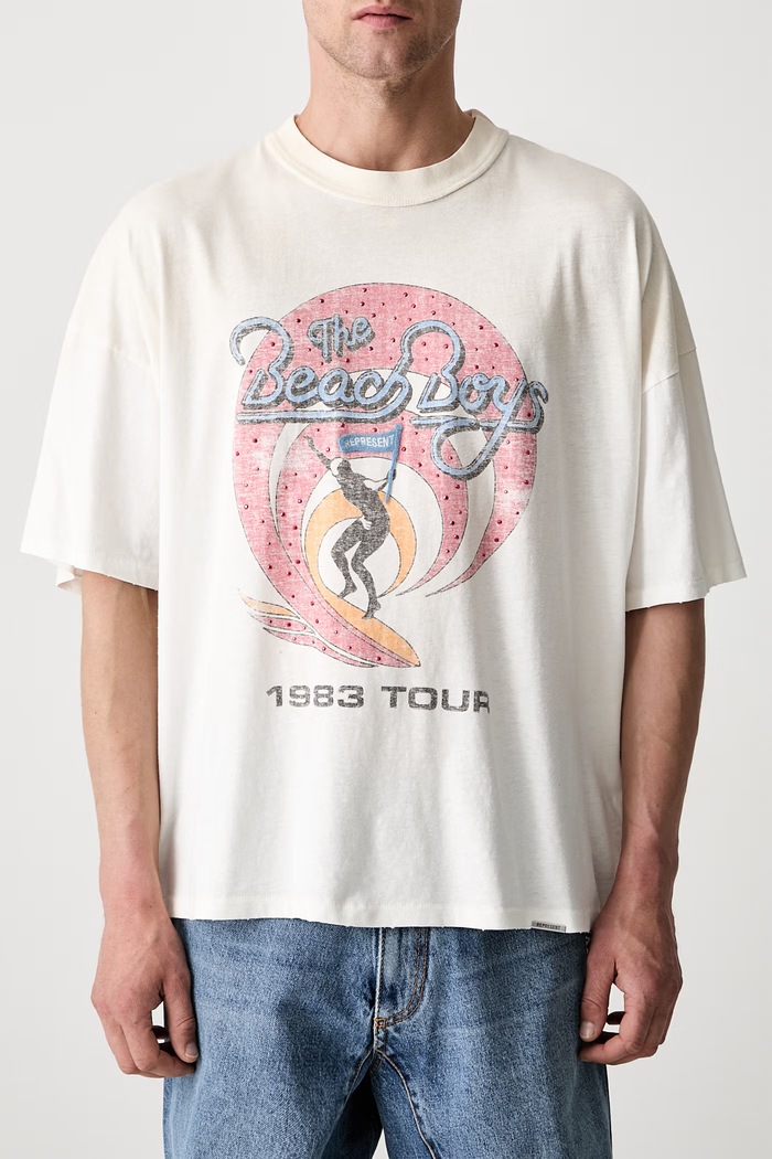 T-shirt z bawełną męski beżowy MLM101225