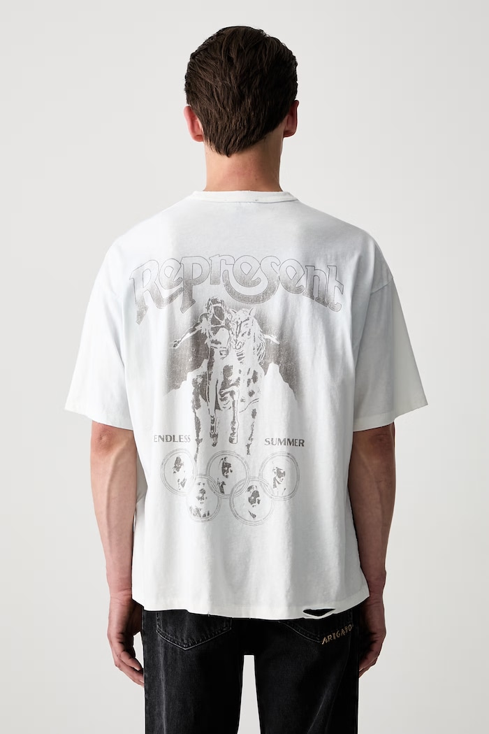 Odzież T-shirt z bawełną męski MLM101223 niebieski