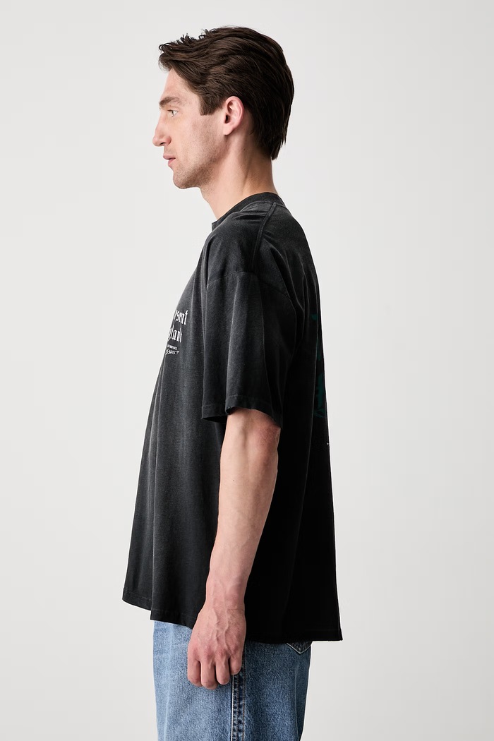 T-shirt z bawełną męski MLM101231 czarny AW26