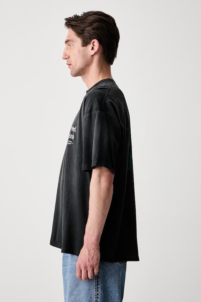 T-shirt z bawełną męski MLM101231 czarny AW26