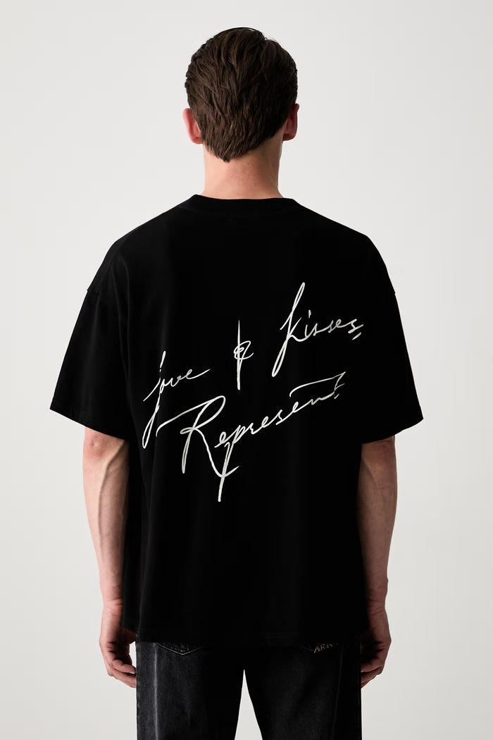 T-shirt bawełniany męski czarny MLM101143