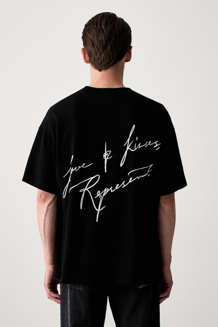 T-shirt bawełniany męski czarny MLM101143