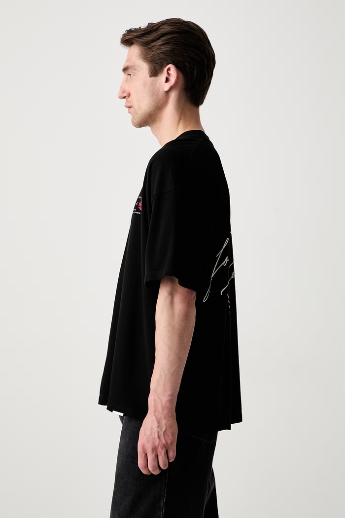 T-shirt bawełniany męski MLM101143 czarny AW26