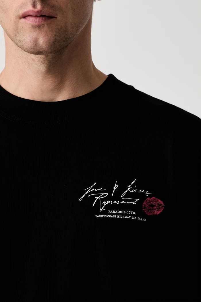 T-shirt bawełniany męski MLM101143 czarny