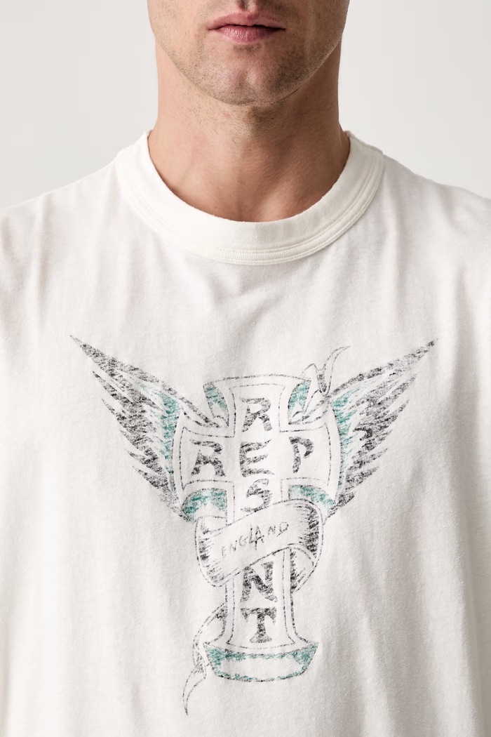 T-shirt z bawełną męski MLM101141 beżowy