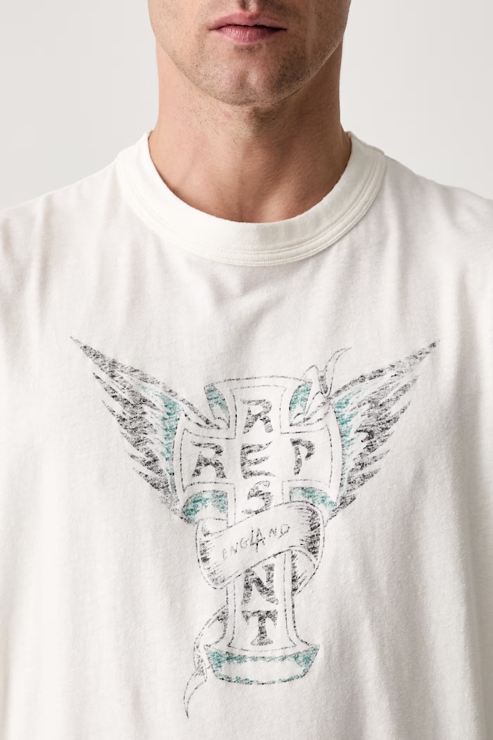 T-shirt z bawełną męski MLM101141 beżowy
