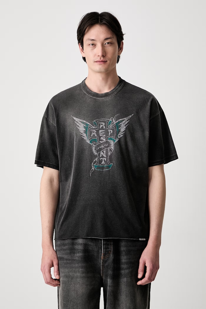 Tricou cu bumbac pentru bărbați negru MLM101141