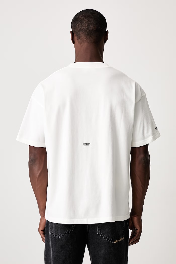 Odzież Represent T-shirt z bawełną męski OCM100042 biały