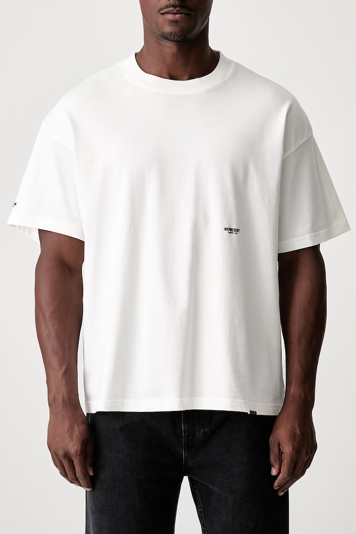Represent T-shirt z bawełną męski OCM100042 biały