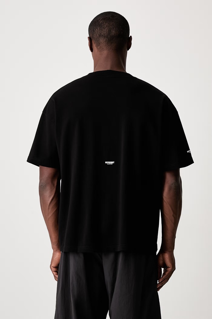 Odzież Represent T-shirt z bawełną męski OCM100042 czarny
