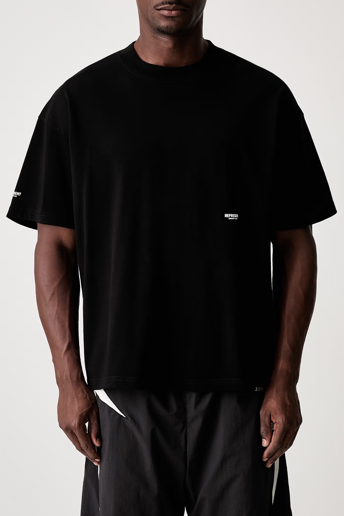 Represent T-shirt z bawełną męski OCM100042 czarny