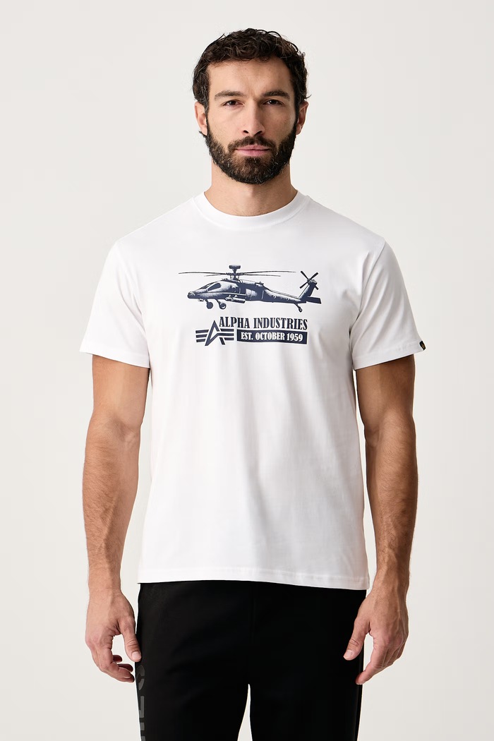 Alpha Industries Tričko pánske bavlnené Airborn Ops biela 268507