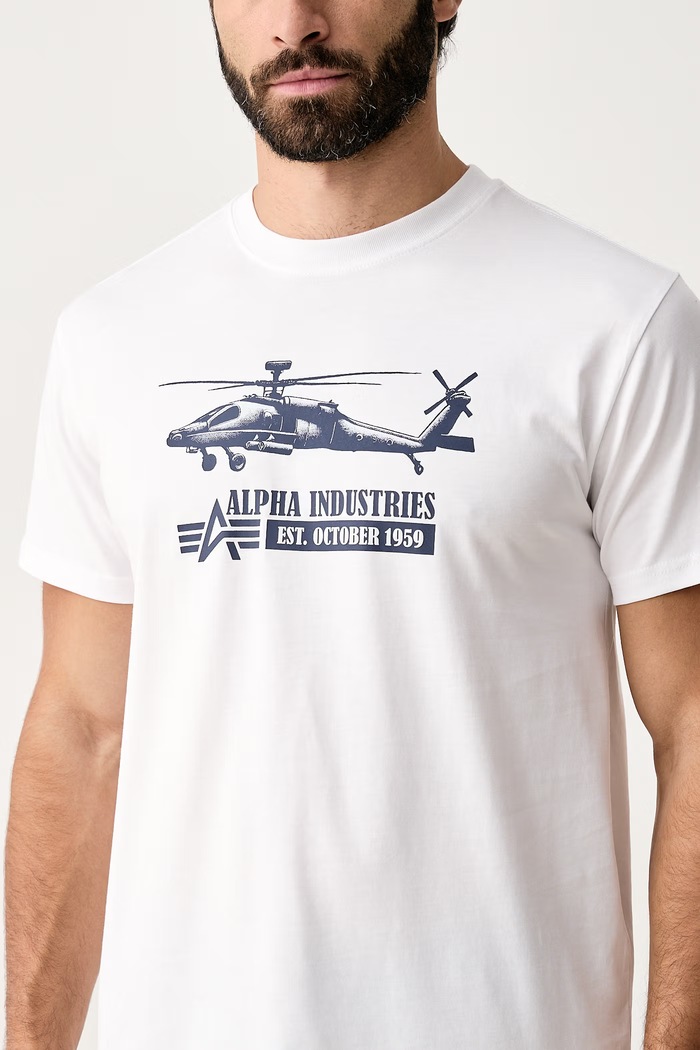 Tričko pánske bavlnené Airborn Ops Alpha Industries 268507 biela