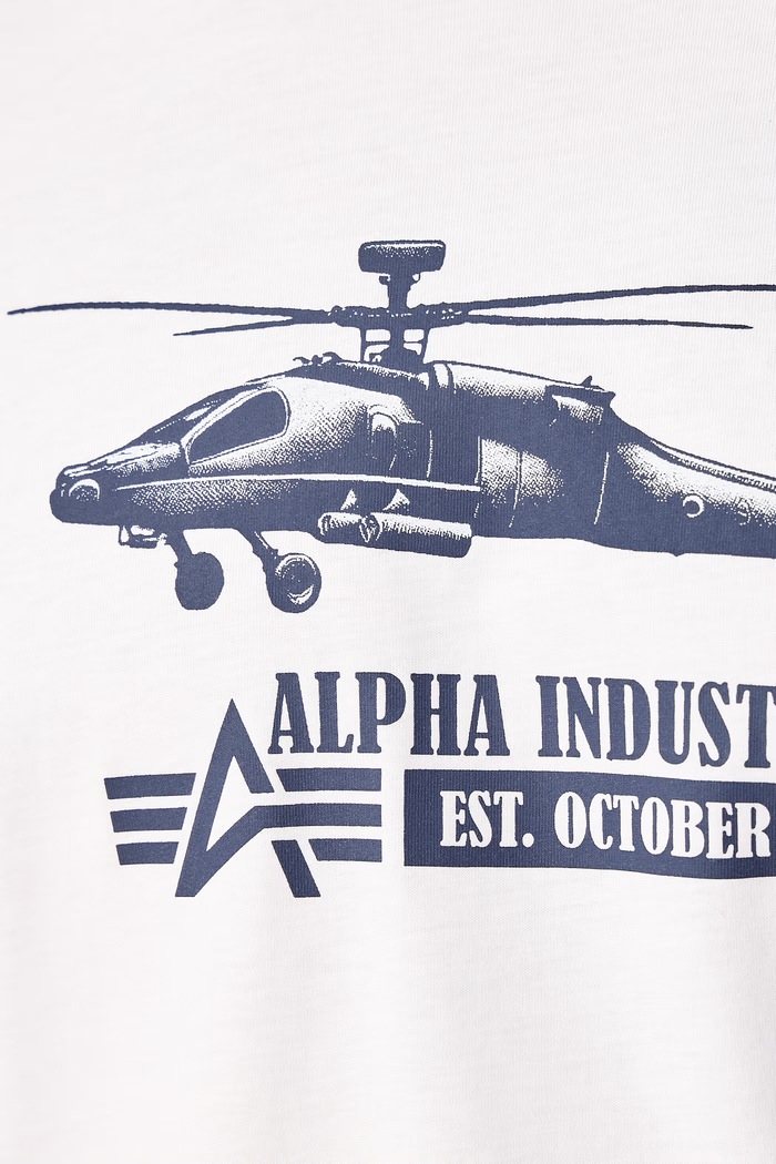 Tričko pánske bavlnené Airborn Ops Alpha Industries biela 268507
