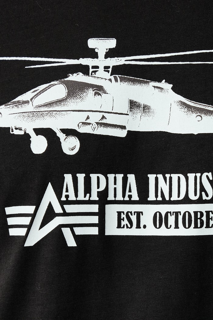 Tričko pánske bavlnené Airborn Ops Alpha Industries čierna 268507