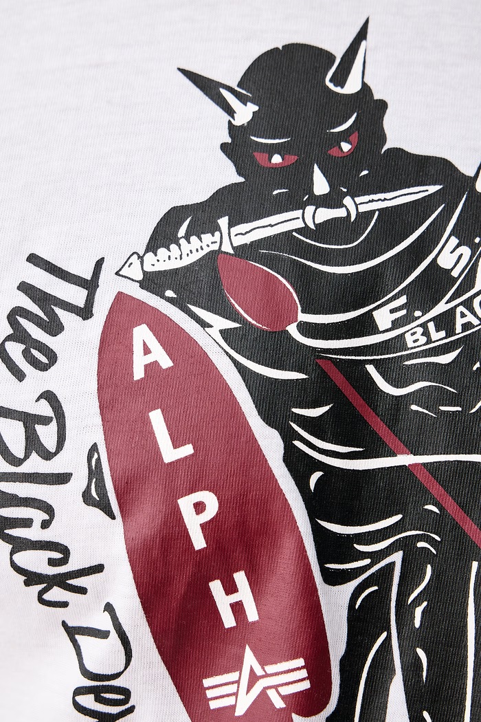 Тениска мъжка от памук Black Devils Alpha Industries бял 268508