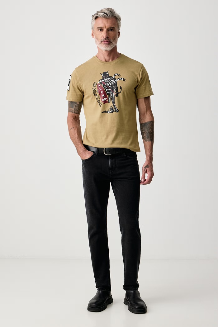 Alpha Industries Тениска мъжка от памук Black Devils 268508 зелен AW26