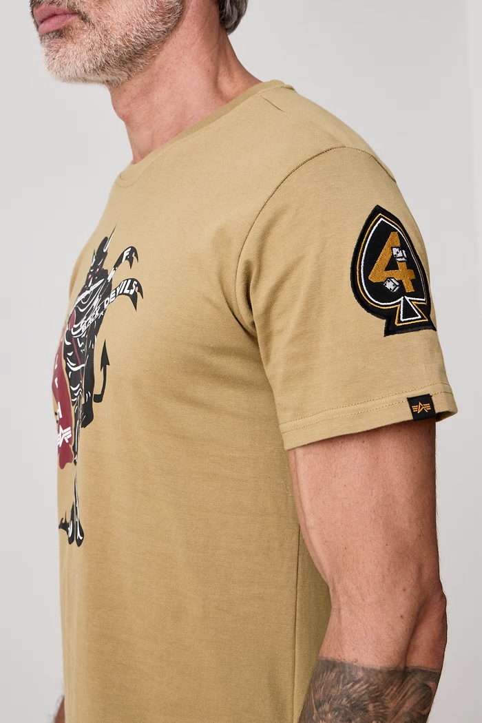 Тениска мъжка от памук Black Devils Alpha Industries 268508 зелен
