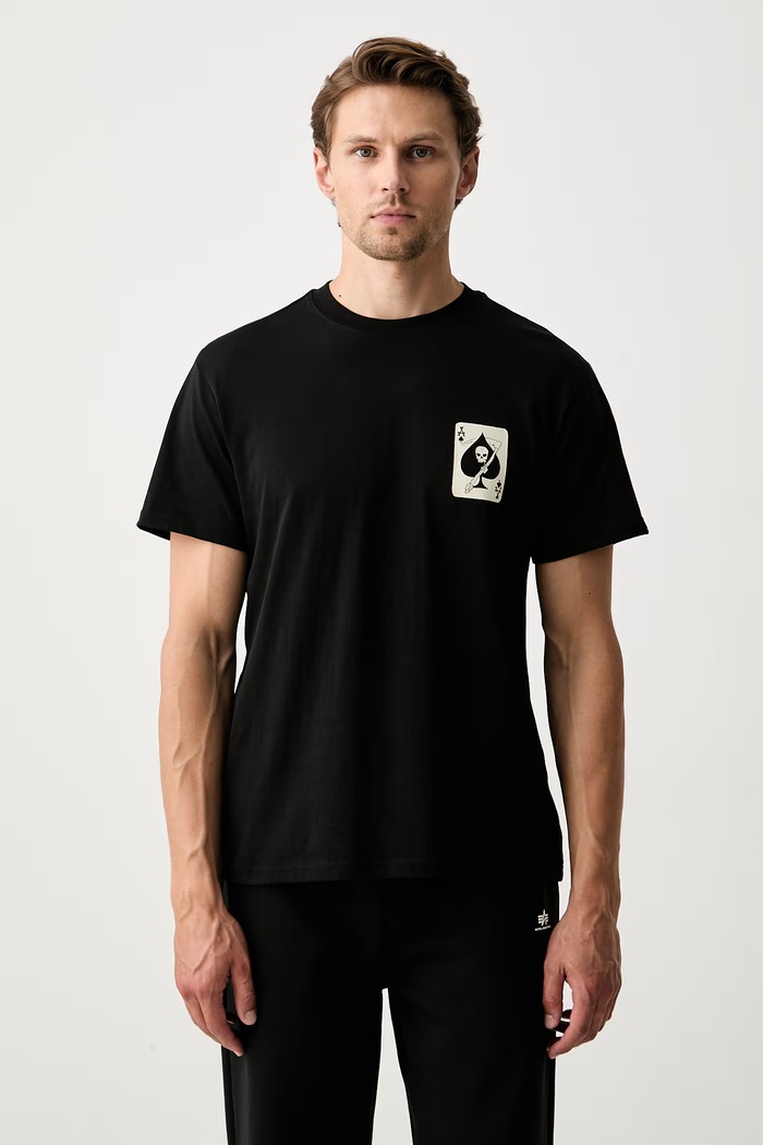 Odjeća Alpha Industries majica za muškarce od pamuka Skull Ops 268509 crna