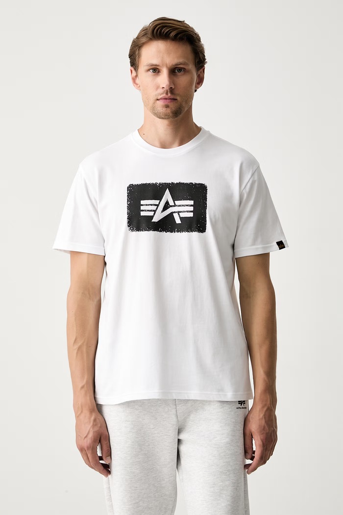 Alpha Industries T-shirt męski bawełniany Washed Out biały 268512